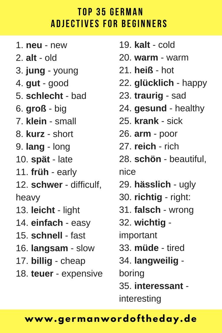 common german words in english for travelers